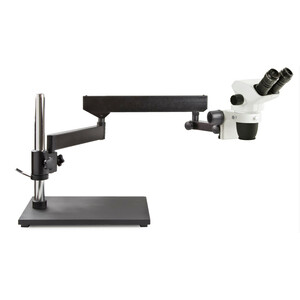 Euromex Microscopio stereo zoom NZ.1702-AP, 6.5-55x, braccio articolato, piastra base, binoculare